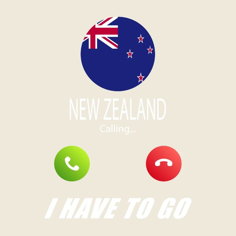 Neuseeland ruft an Lusiger Flaggen Spruch