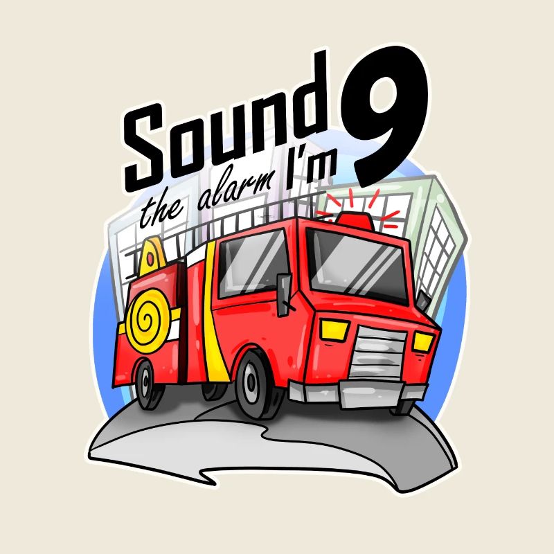 9 years old Young fire engine fire truck car
