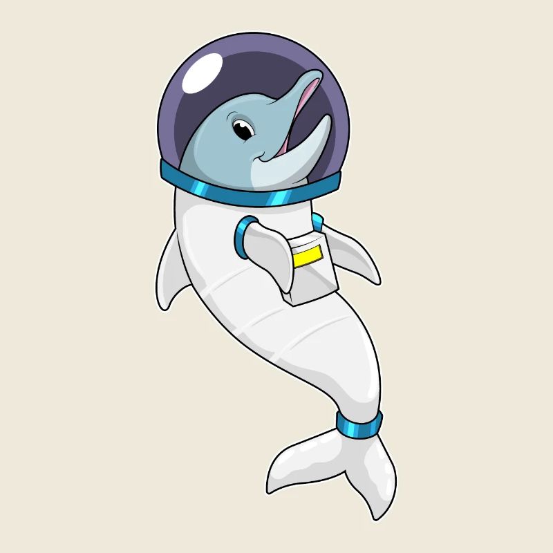 Dolphin as astronaut in costume