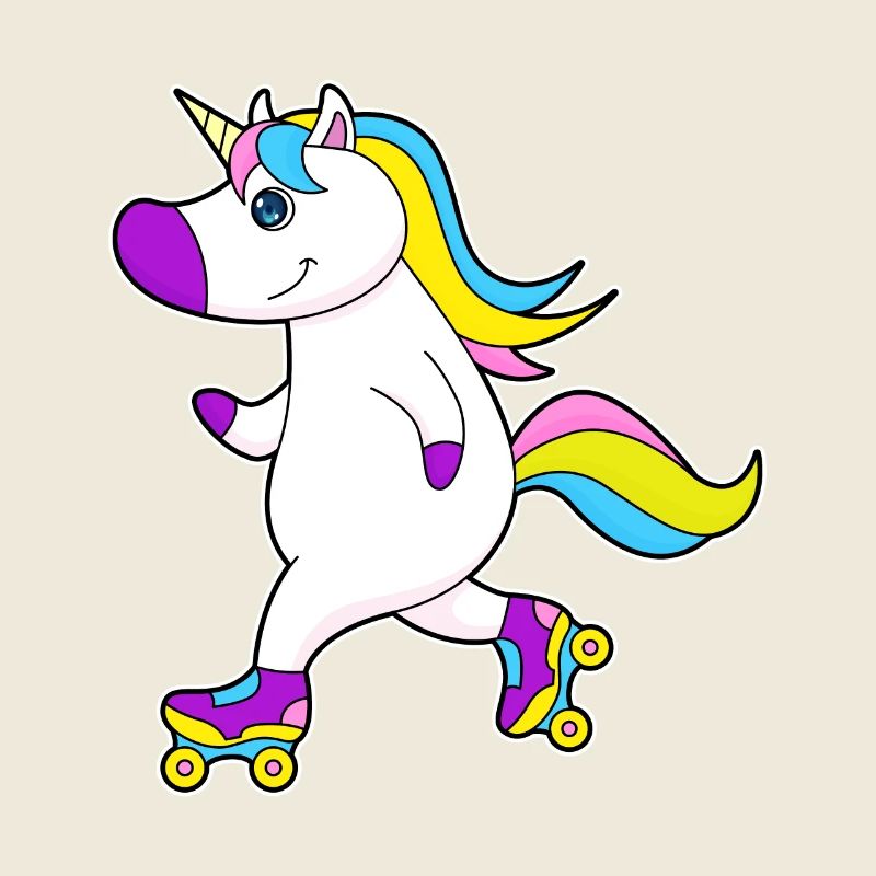 Einhorn beim Inline skating mit Rollschuhe