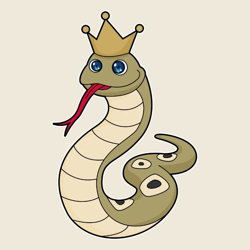 Serpent comme roi avec couronne