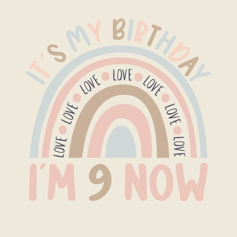 9 years old Rainbow Rainbow 9th birthday