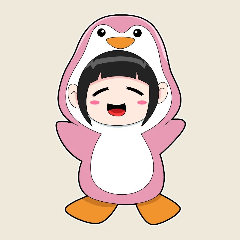 Kind im Pinguin Kostüm