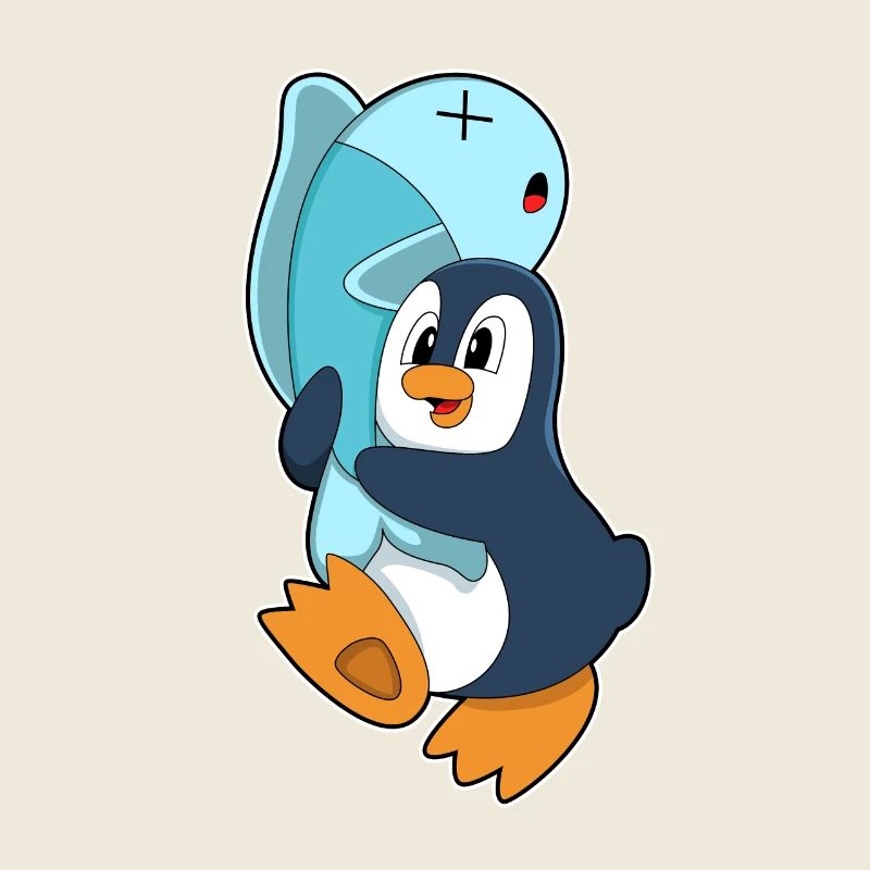 Pingouin avec du poisson