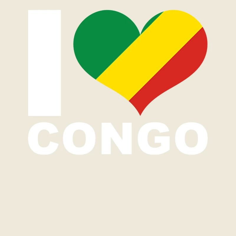 Ich liebe Kongo Herz Flagge Kongo
