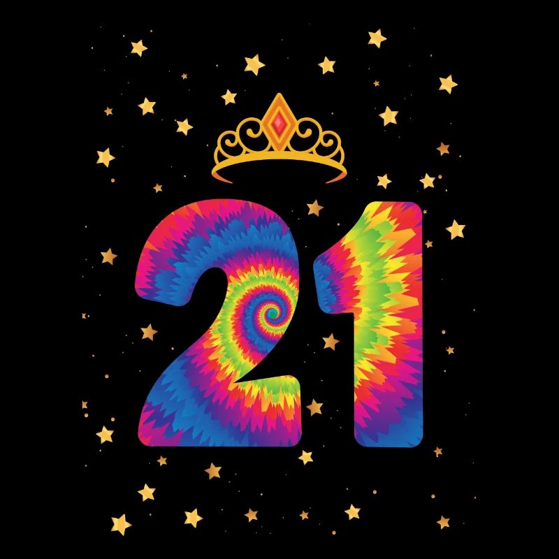 21e anniversaire Krone | Anniversaire sur le thème de Tie Dye