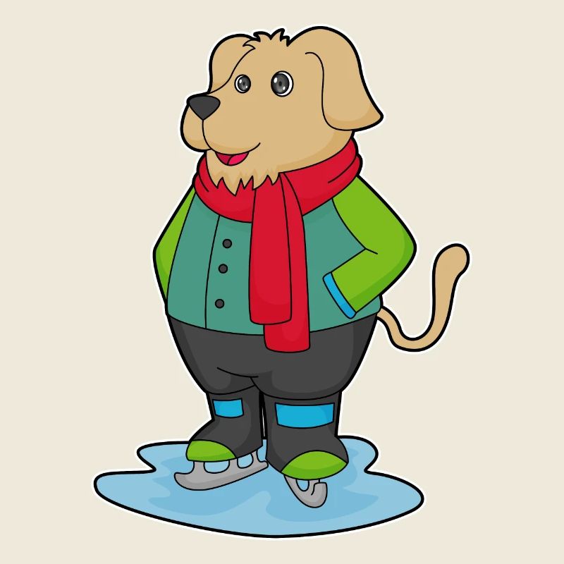 Dog skating with skates