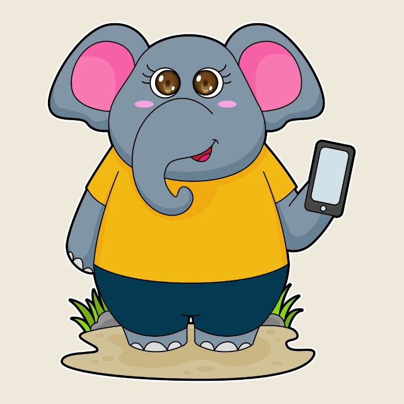 Elefant mit Handy