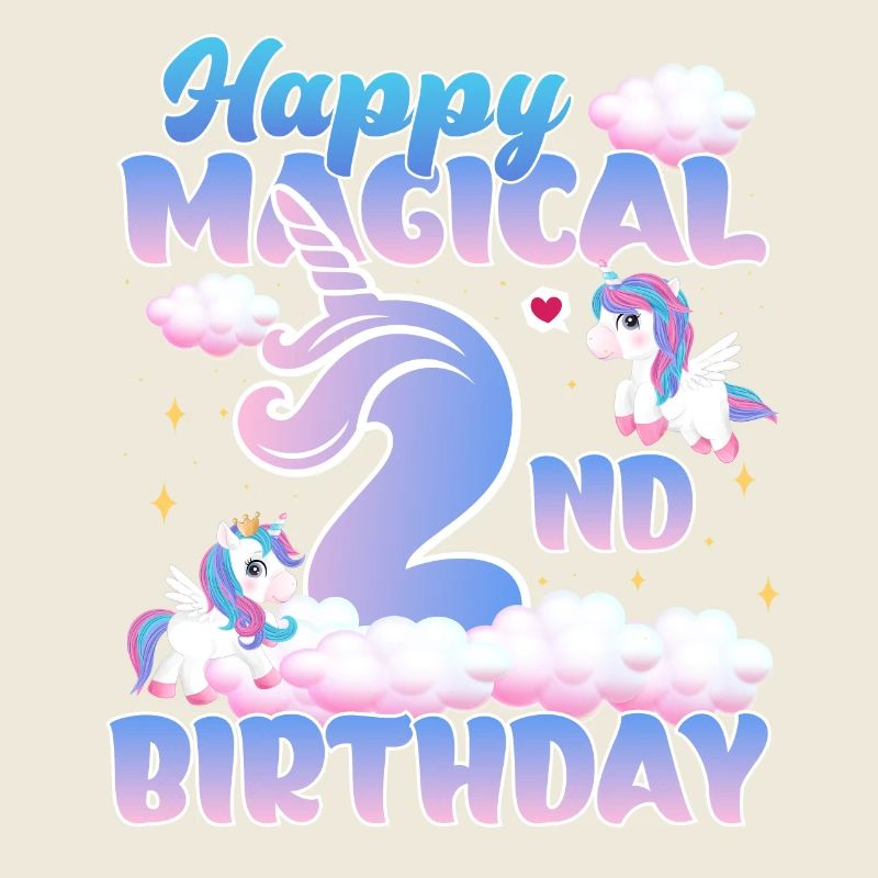 Happy Magical 2nd Birthday Einhorn Pony