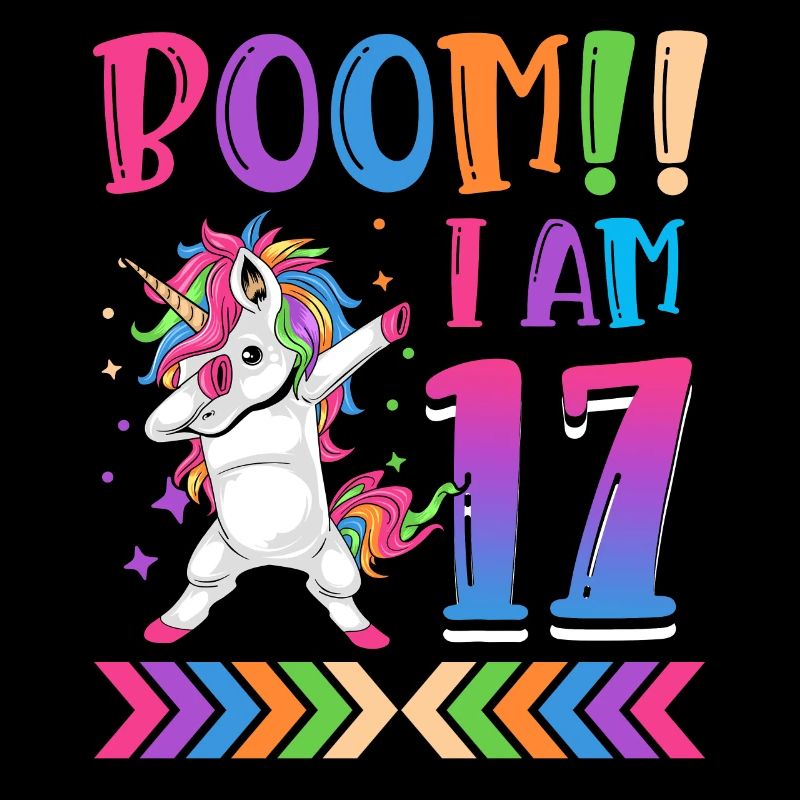 Boom!! Ich Bin 17, Buntes Lustiges Einhorn 17.