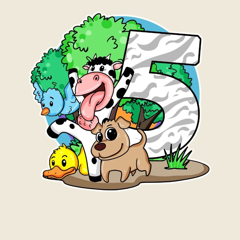 5ème anniversaire Animaux mignons 5 ans