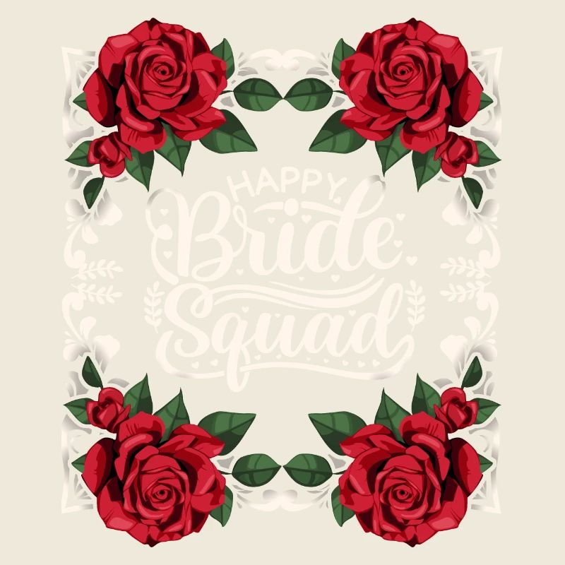 Team Bride, Happy Bride Squad, Saying, Calligraphy