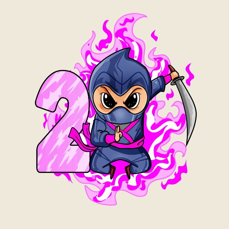 2. Geburtstag Mädchen 2 Jahre alt Ninja