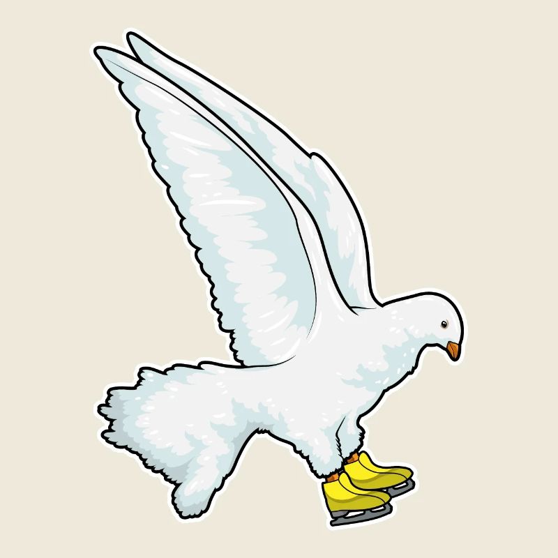 Pigeon patinage sur glace
