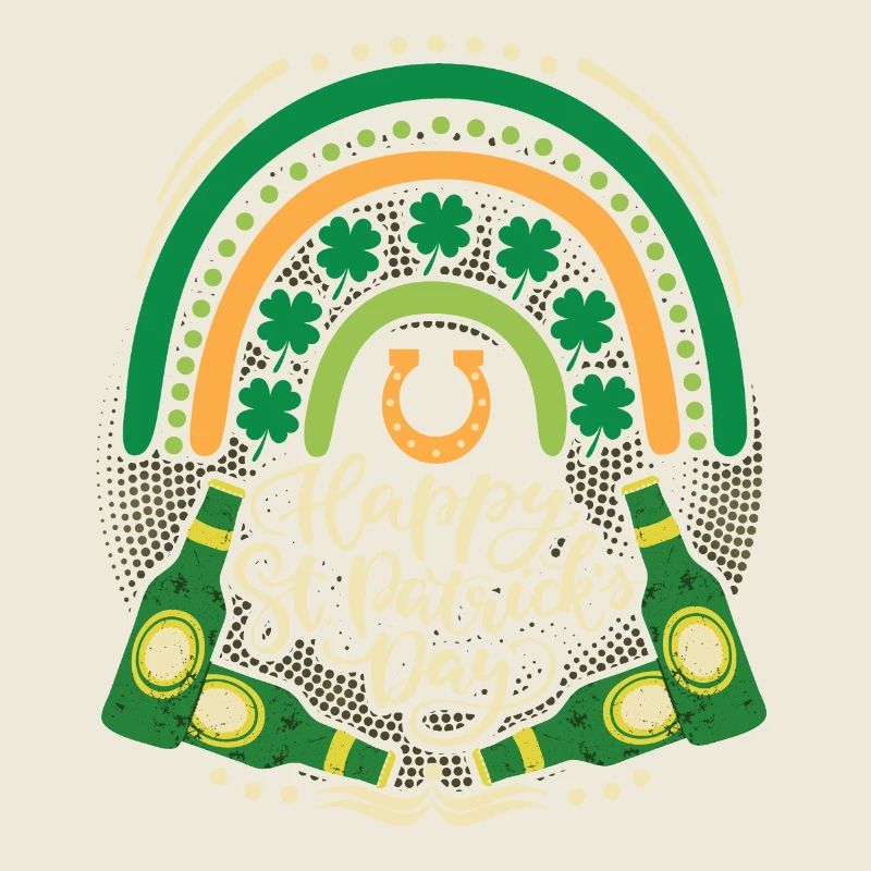 St Patricks Day Biertrinker, irisch, Regenbogen