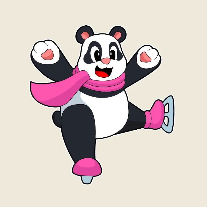 Panda patins à glace