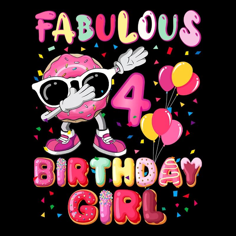 4. Geburtstag Dabbing Donut fabelhaftes Mädchen
