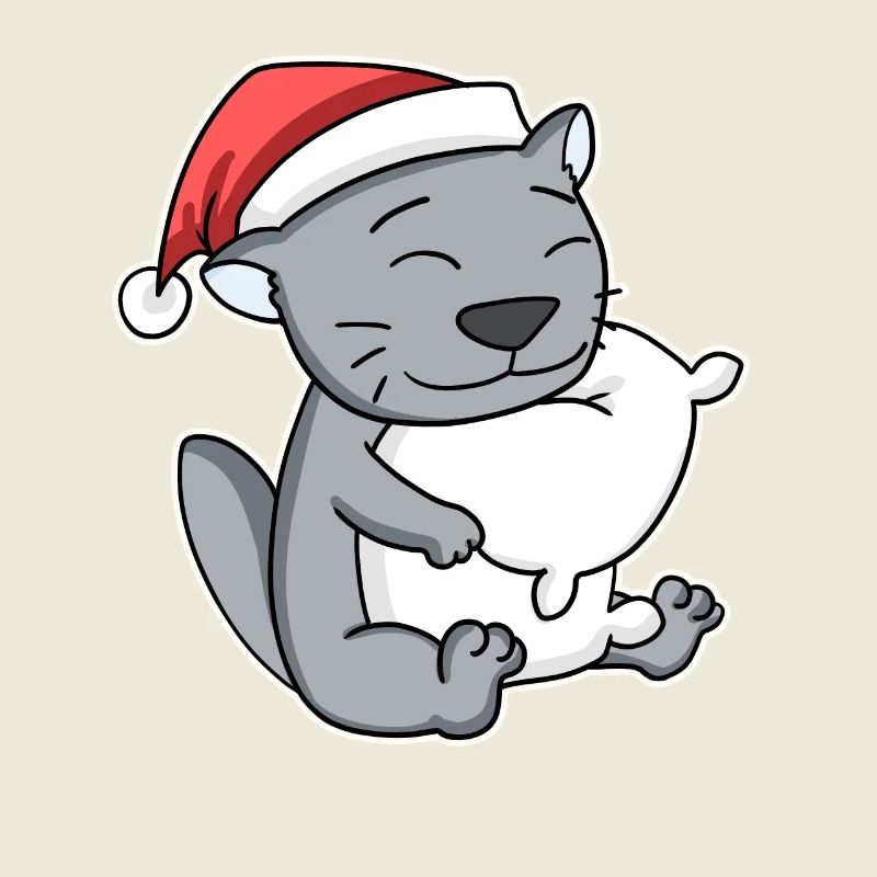 Britisch Kurzhaar Katze Weihnachten Schlafen Müde
