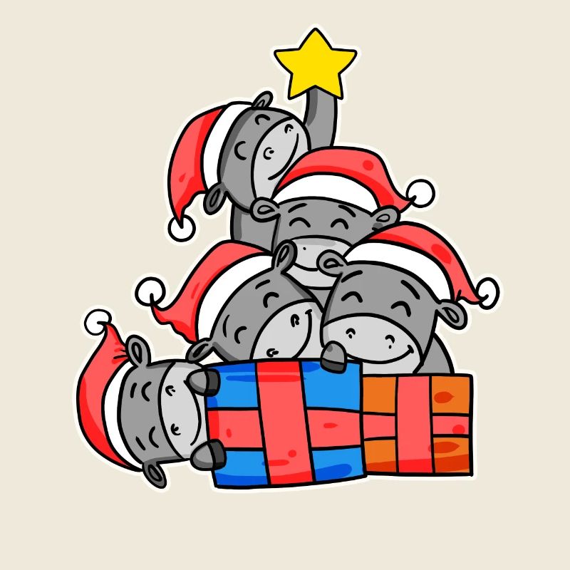 Weihnachten Weihnachtsbaum Esel mit Geschenke