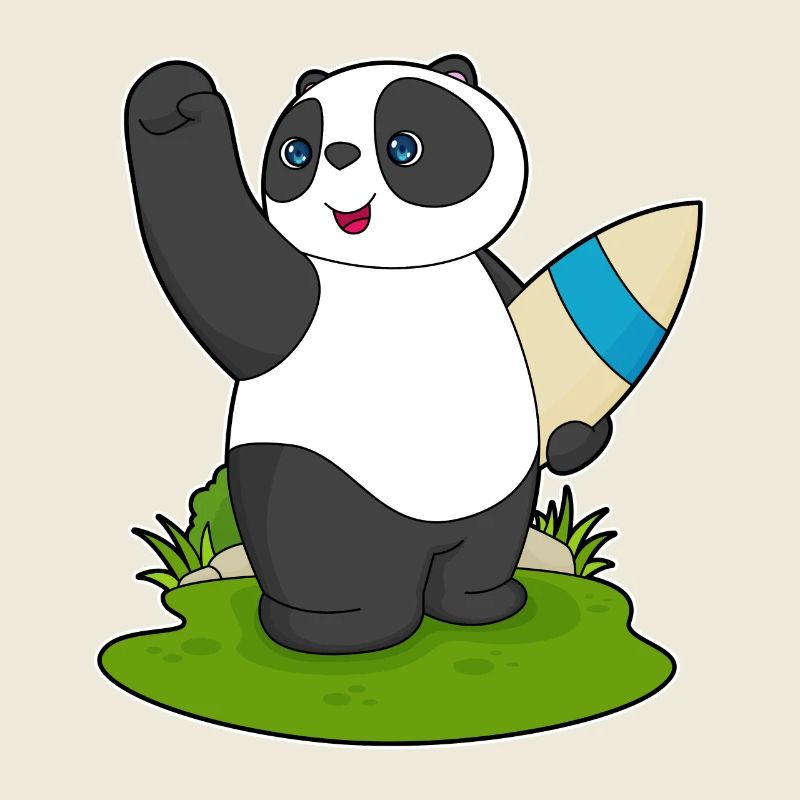 Panda Surfen Surfbrett Sommer