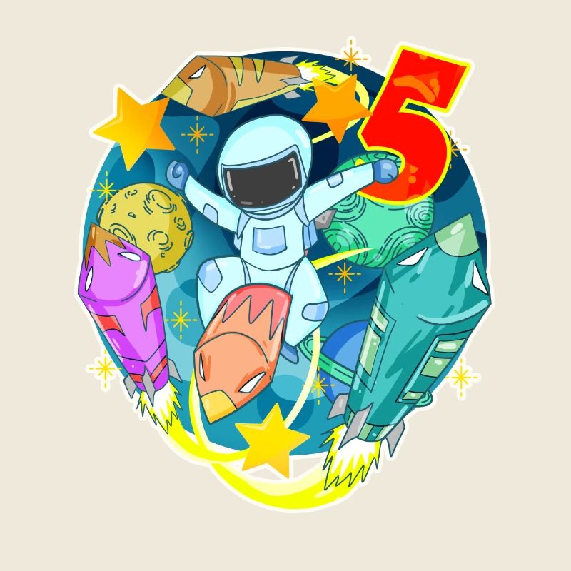 5e anniversaire 5 ans jeune astronaute de l’espace