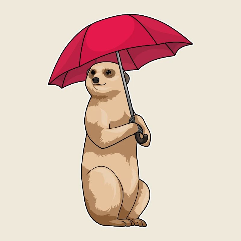 Erdmännchen Regen Regenschirm