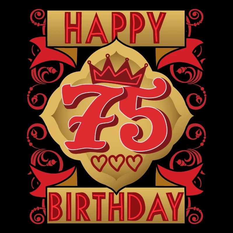 75th birthday 75 years old saying, vintage design