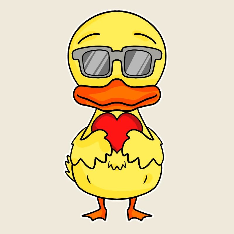 Ente mit Herz - Liebe Romantisch