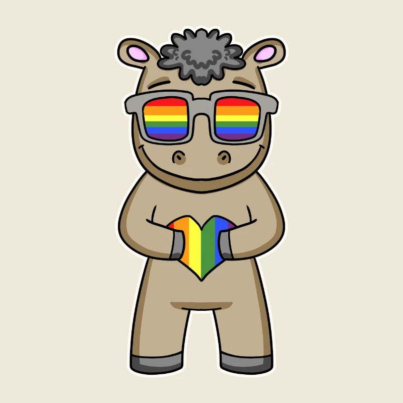 Gay Regenbogen Herz Tier Pferd