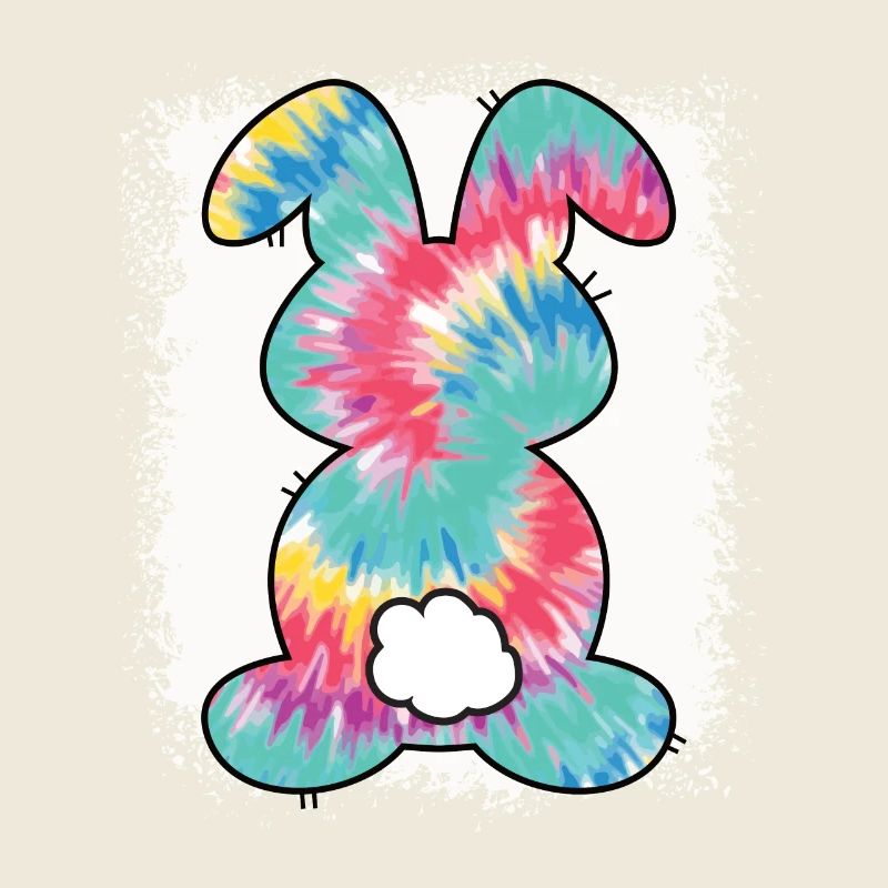 Tie Dye Rabbit Lapin de Pâques blanchi