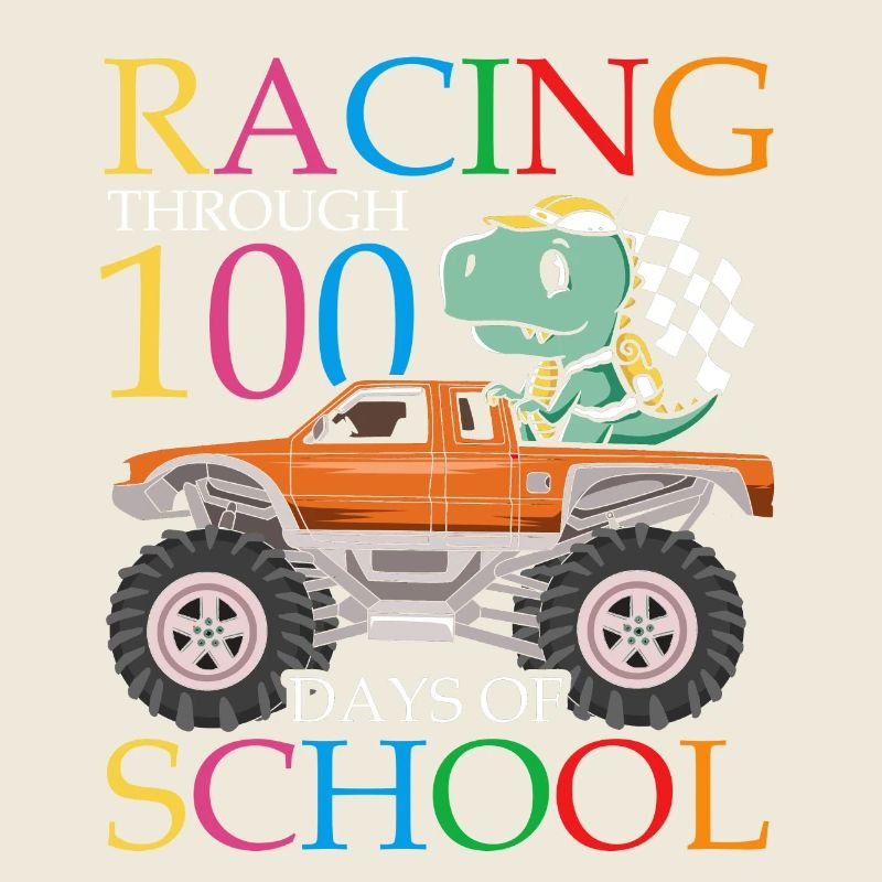 Rennen Durch 100 Tage Der Schule Dinosaurier