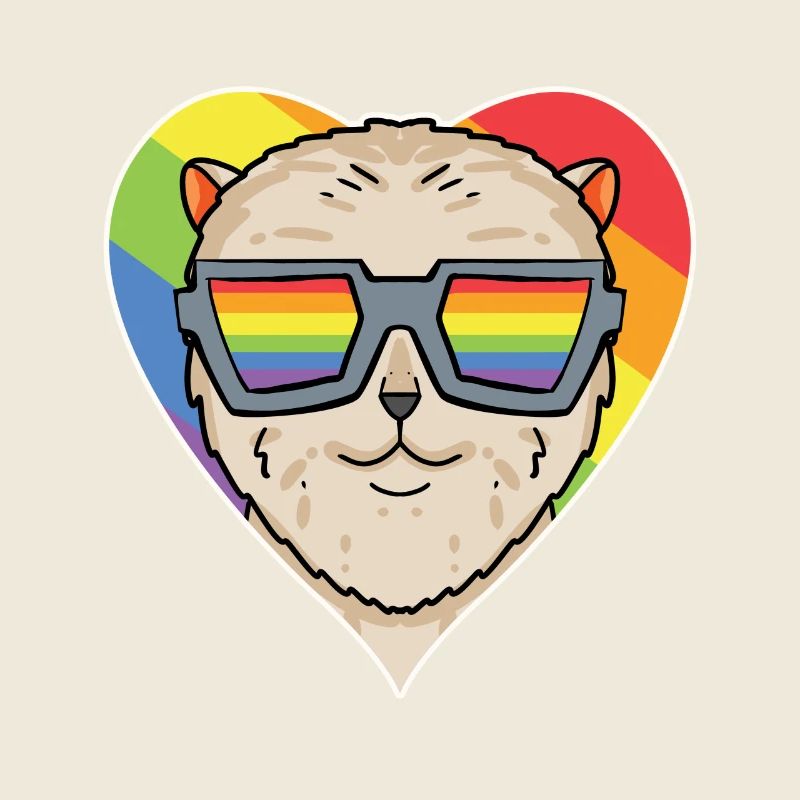 Arc-en-ciel - Chien à lunettes - Spitz miniature