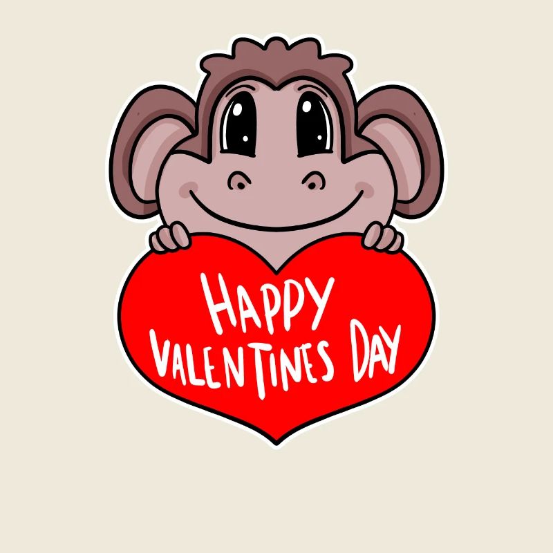 Valentine's Day Heart Monkey