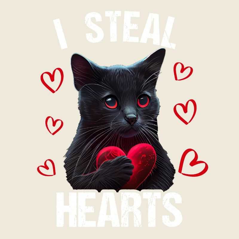 Je vole des cœurs chat