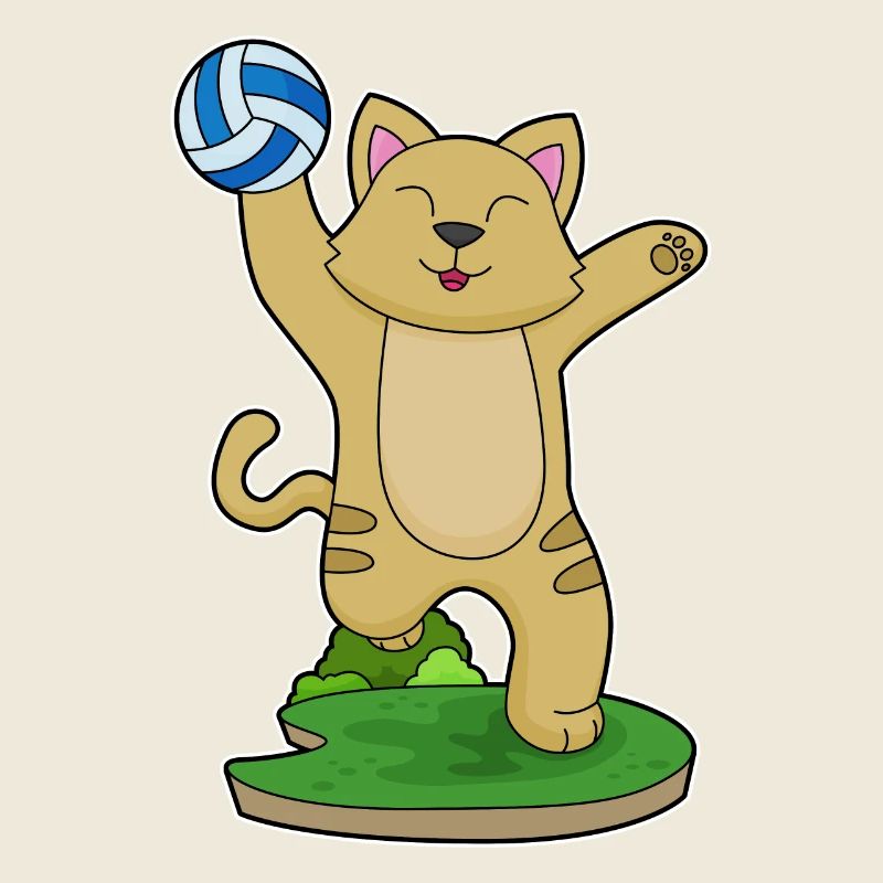 Cat Volleyball Player Volleyball