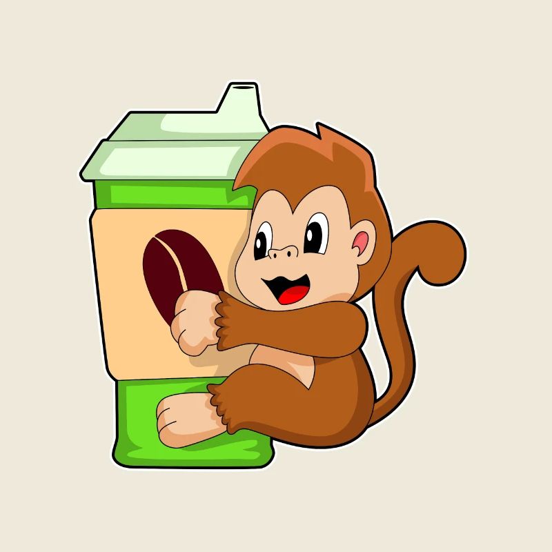 Affe Kaffee Becher