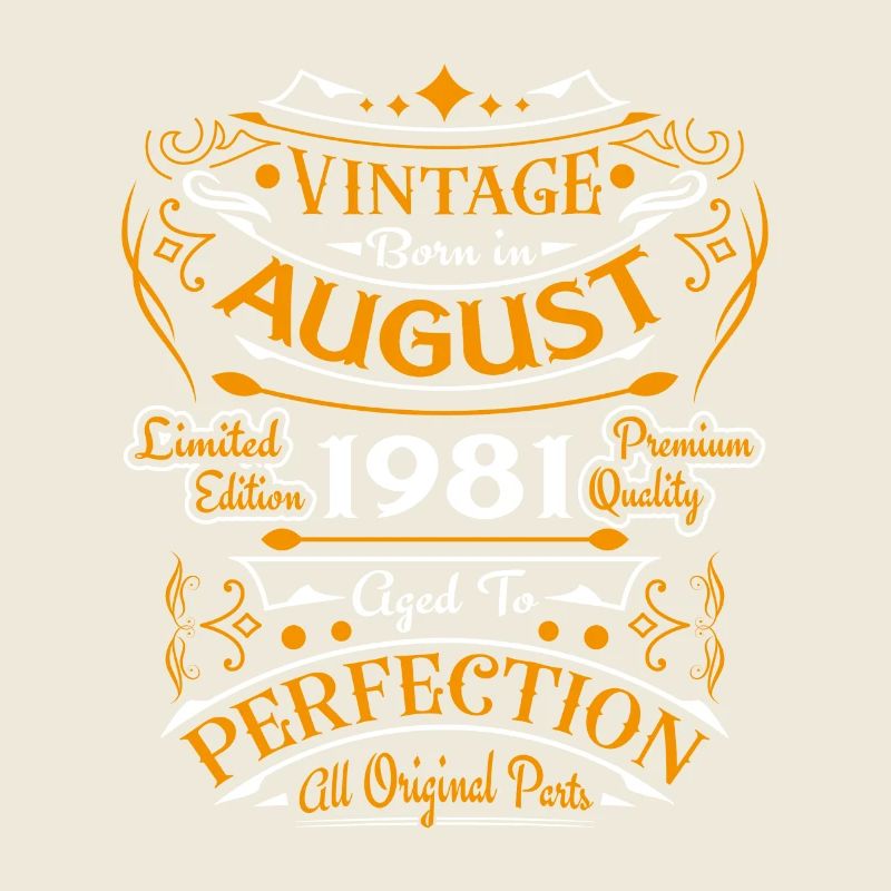 Août 1981 Vintage Anniversaire Rétro