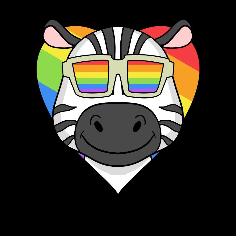 Regenbogen - Zebra mit Brille