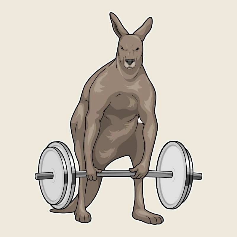 Bodybuilder Kangaroo Bodybuilding avec haltère
