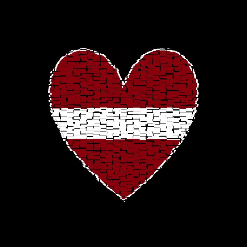 Latvia Heart Art Design