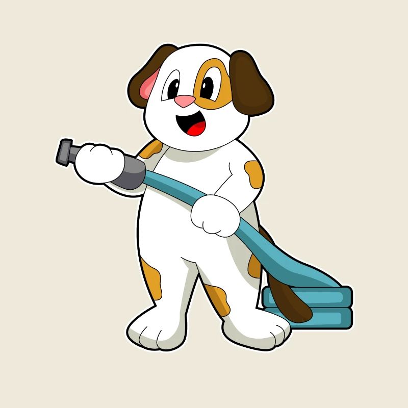 Dog Firefighter Fire Hose Fire Brigade