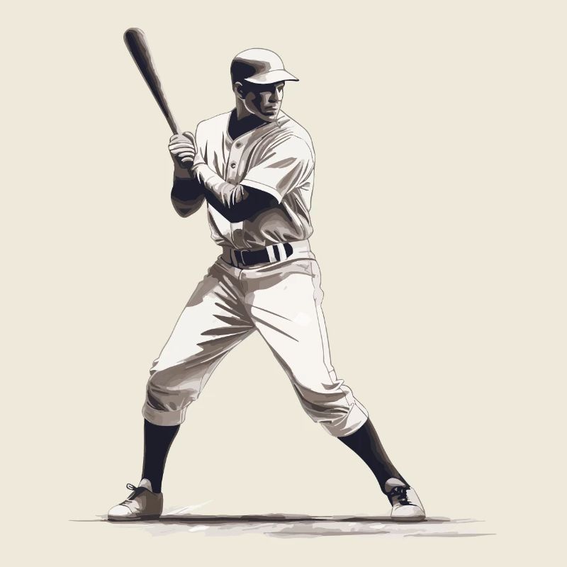 Baseball player with baseball bat