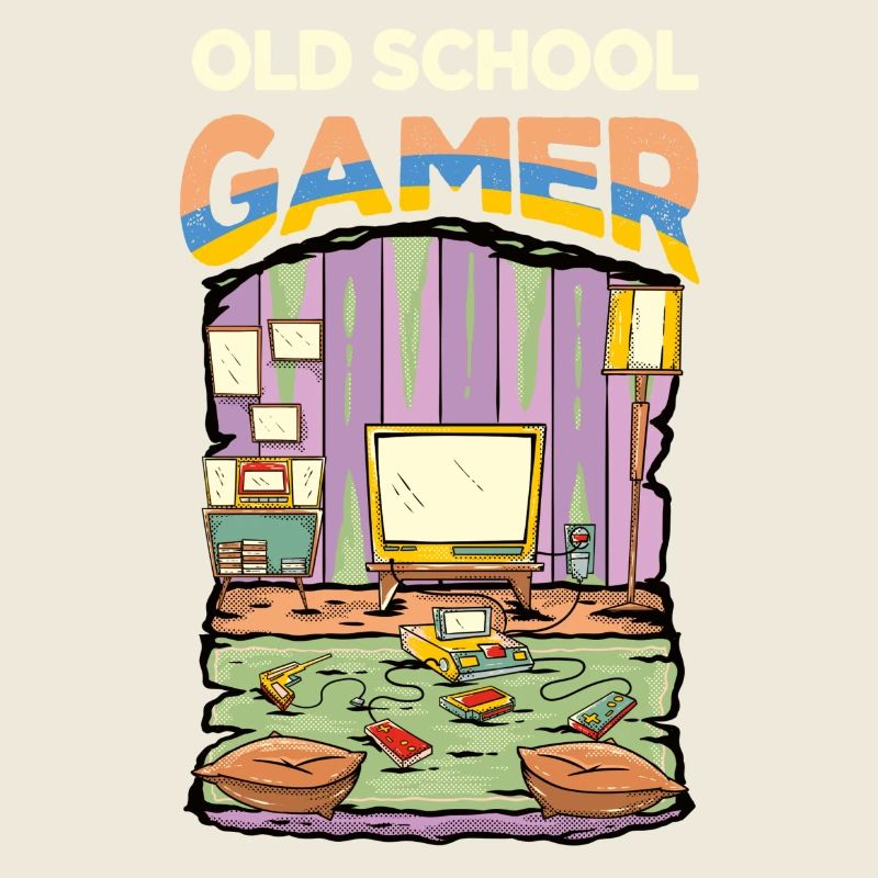 Old School Gamer, Funny Retro Video Games Console