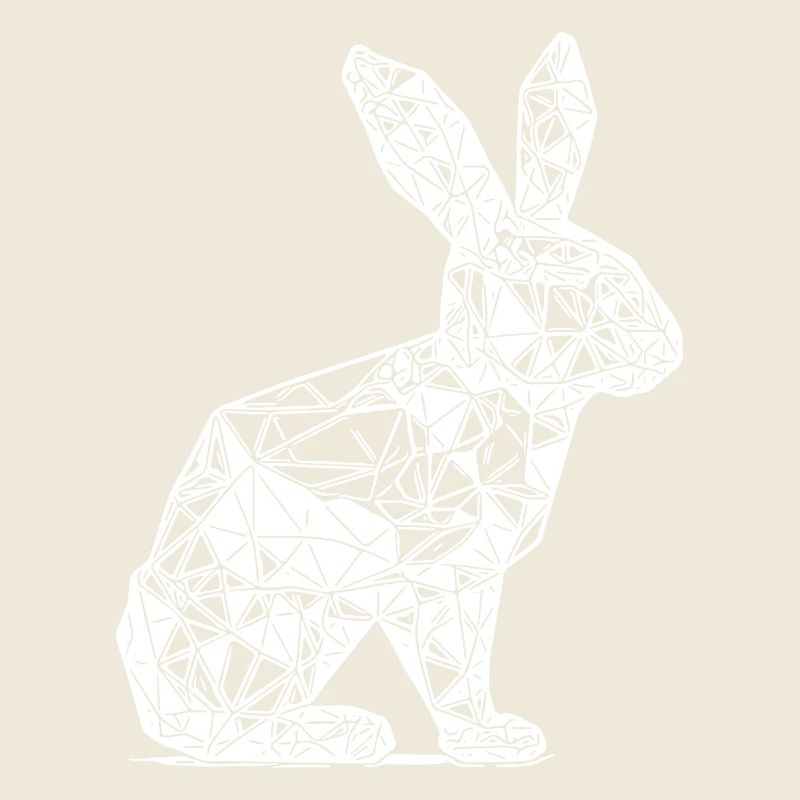 Geometric Lines Rabbit Rabbit Head