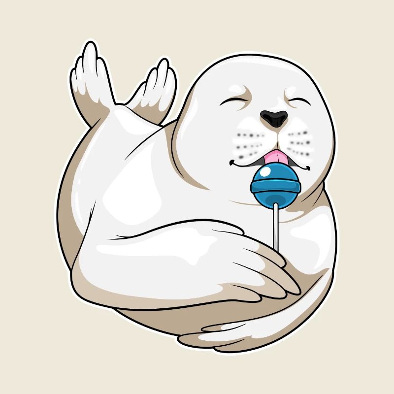 Seal lollipop candy