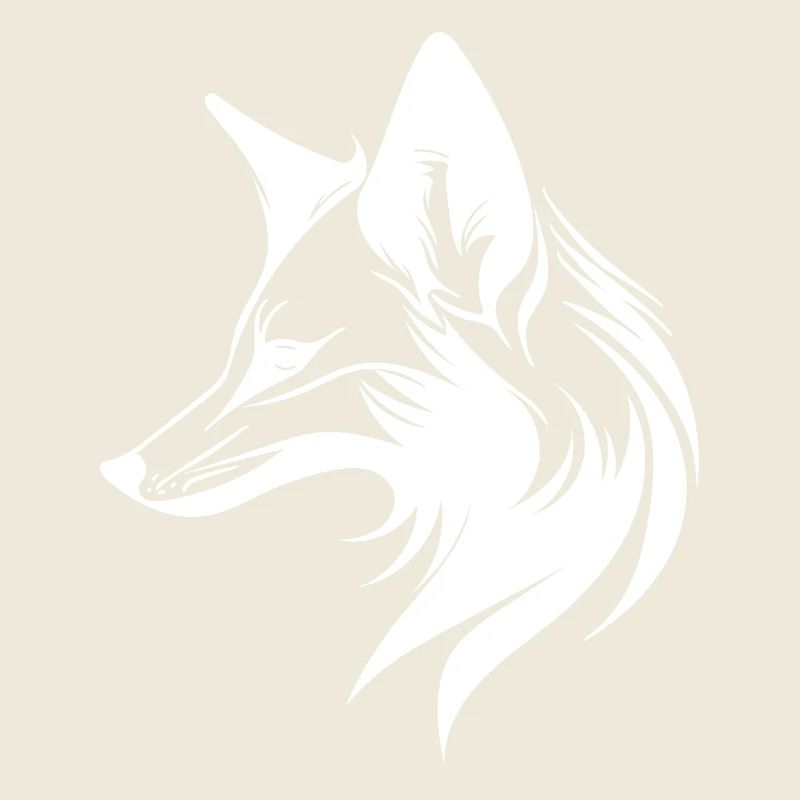 Portrait de renard en lignes fluides Style