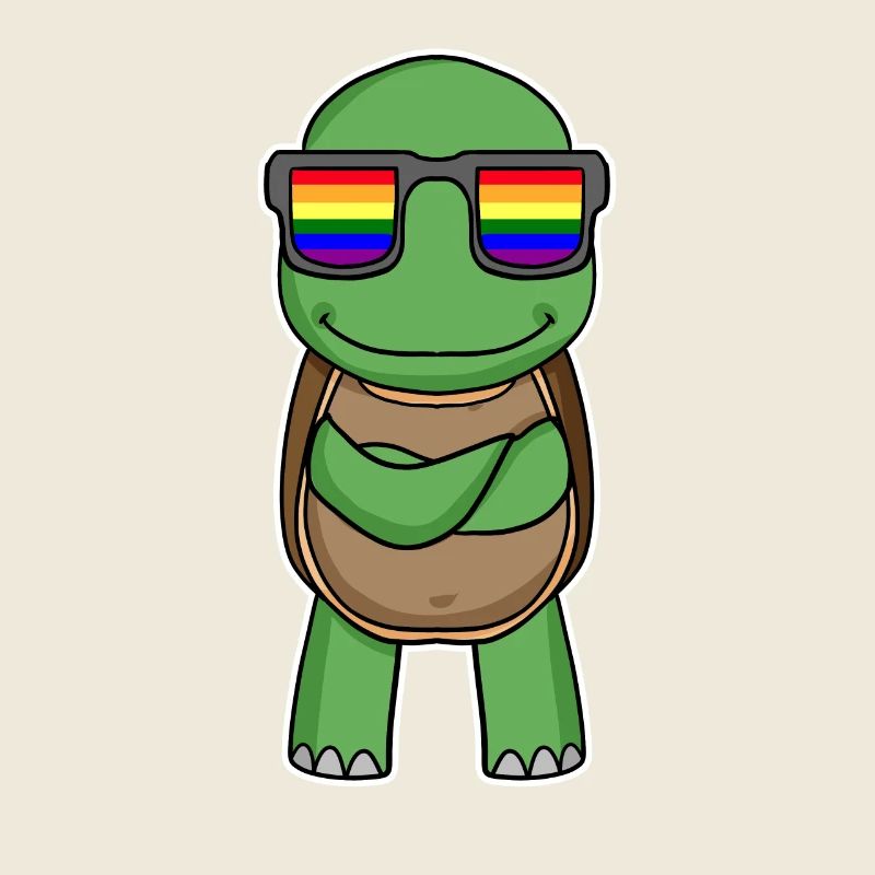 Regenbogen - Schildkröte mit Brille