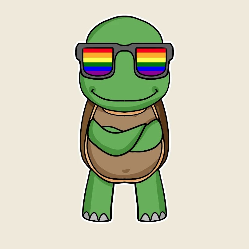 Regenbogen - Schildkröte mit Brille