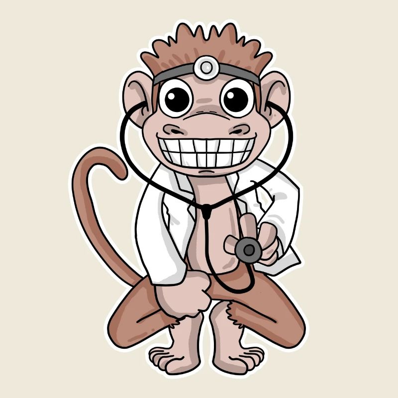 Affe Arzt Doktor Motiv