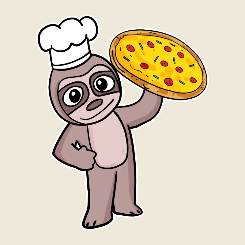 pizza maker pizza chef sloth Italy